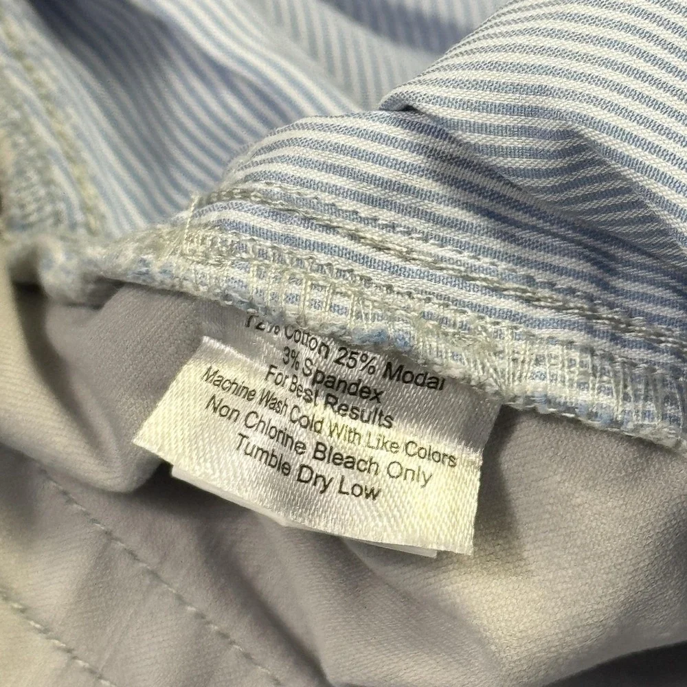 Peter Millar Pants Mens 38x29 Gray Chino Cotton Modal Spandex Pockets Flat Front